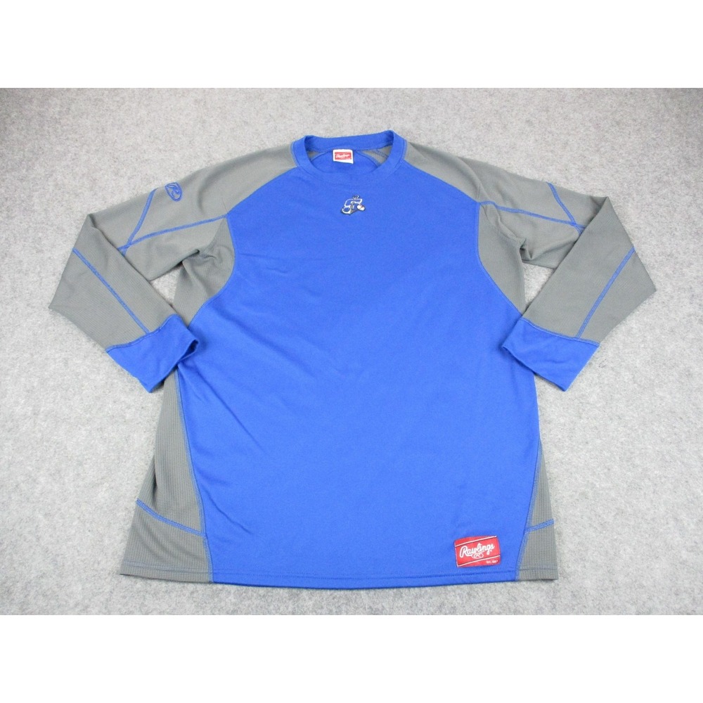 Stockton Ports Shirt Mens Large Blue Gray Minor League Baseball MiLB Rawlings